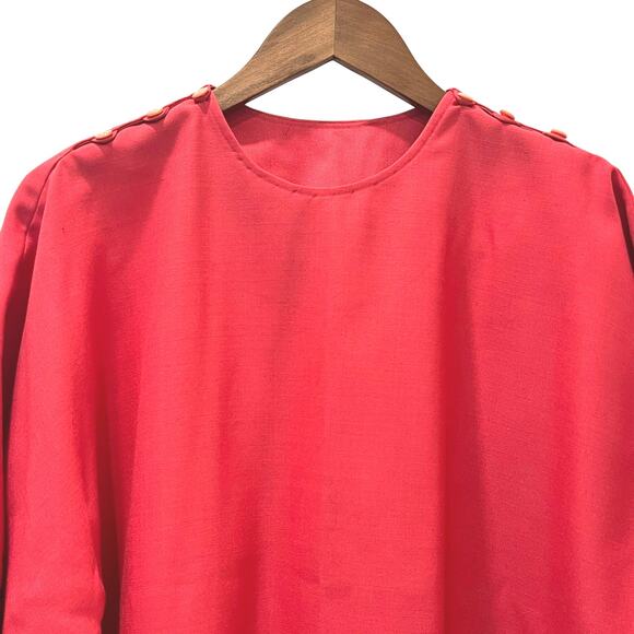Vintage Salmon Pink Dolman Sleeve Blouse - Picture 2 of 9